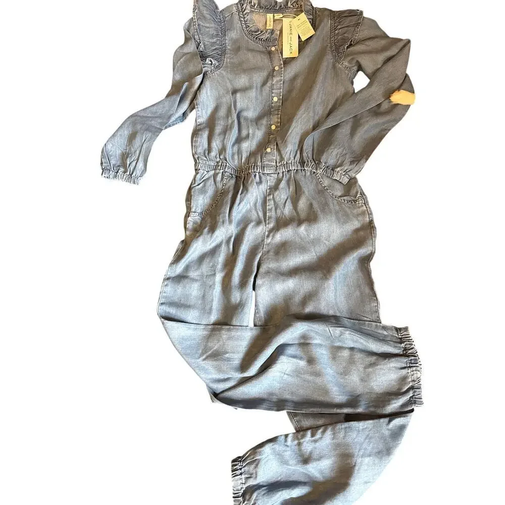 JANIE AND JACK DENIM JUMPER ONE PIECE - size 8 , NEW WITH TAGS