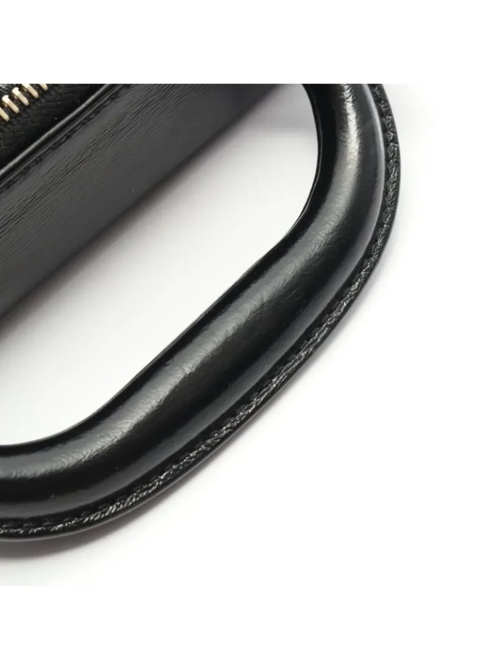 Chanel Shoulder Bag Quilted Top Handle Black Leather