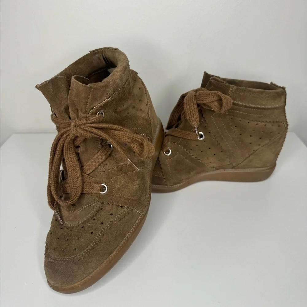Isabel Marant BOBBY SNEAKERS suede calfskin leather wedge sneakers - Size 39