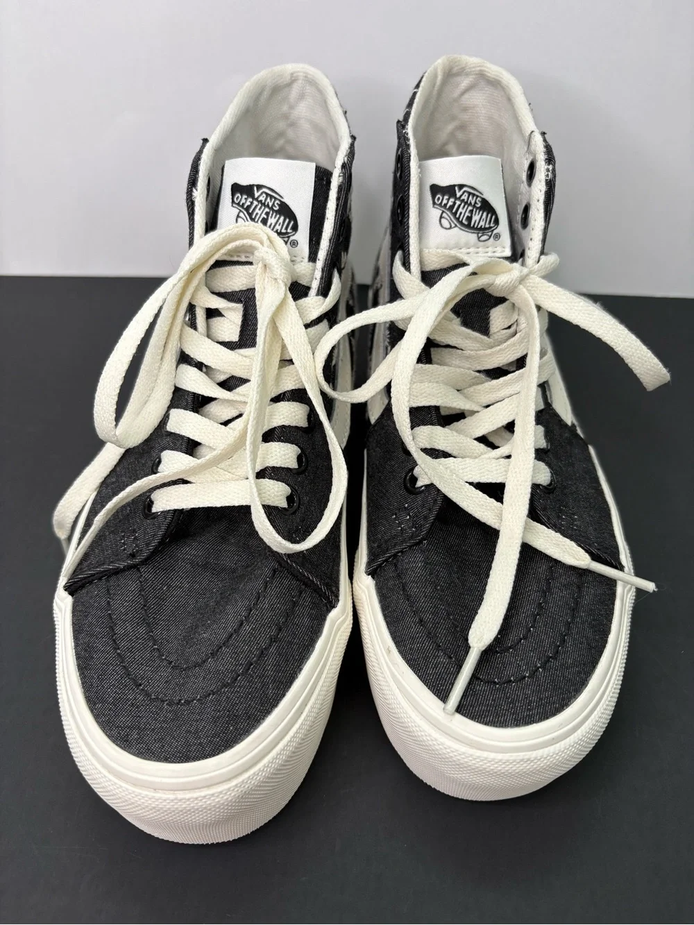 Vans Sk8-Hi Stacked Platform Plaid High Top Sneakers