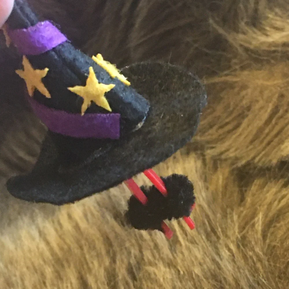Halloween witch hat with legs fish hook earrings