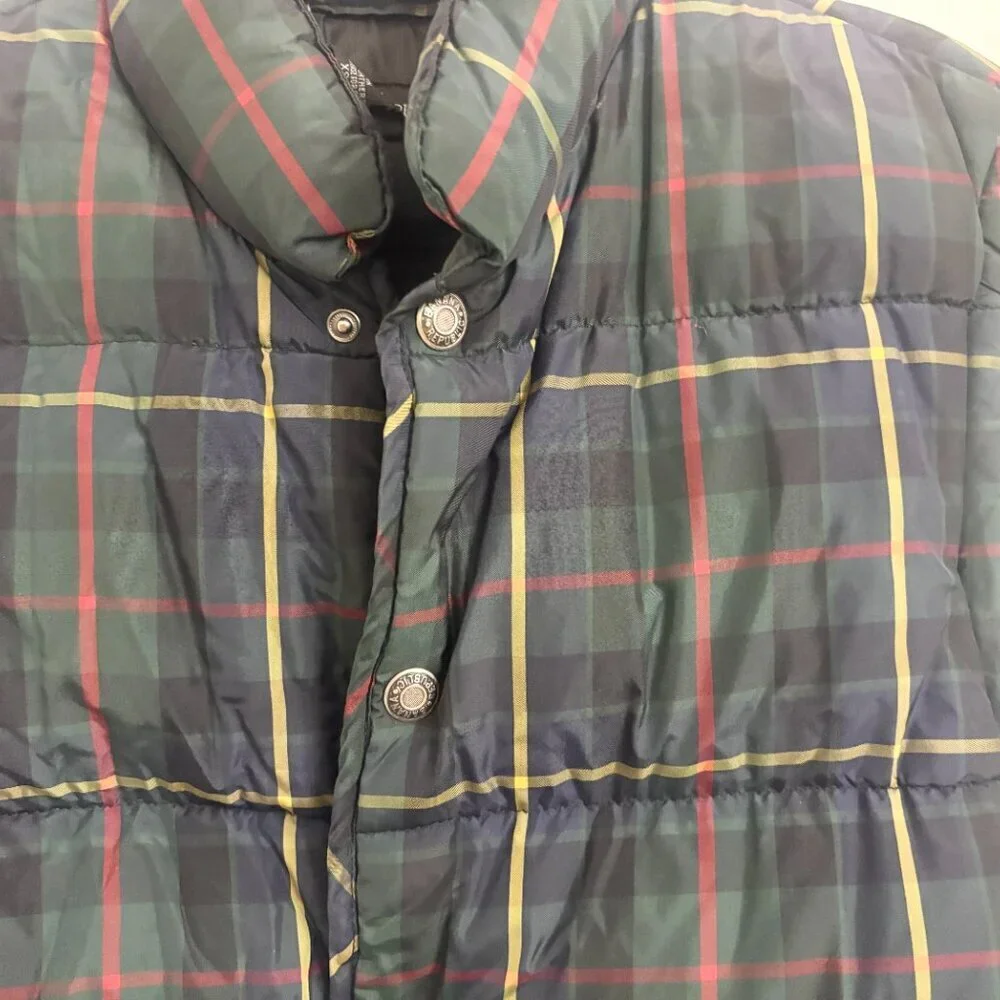 EUC Men's Banana Republic Puffer Down Filled Plaid Vest - sz XS