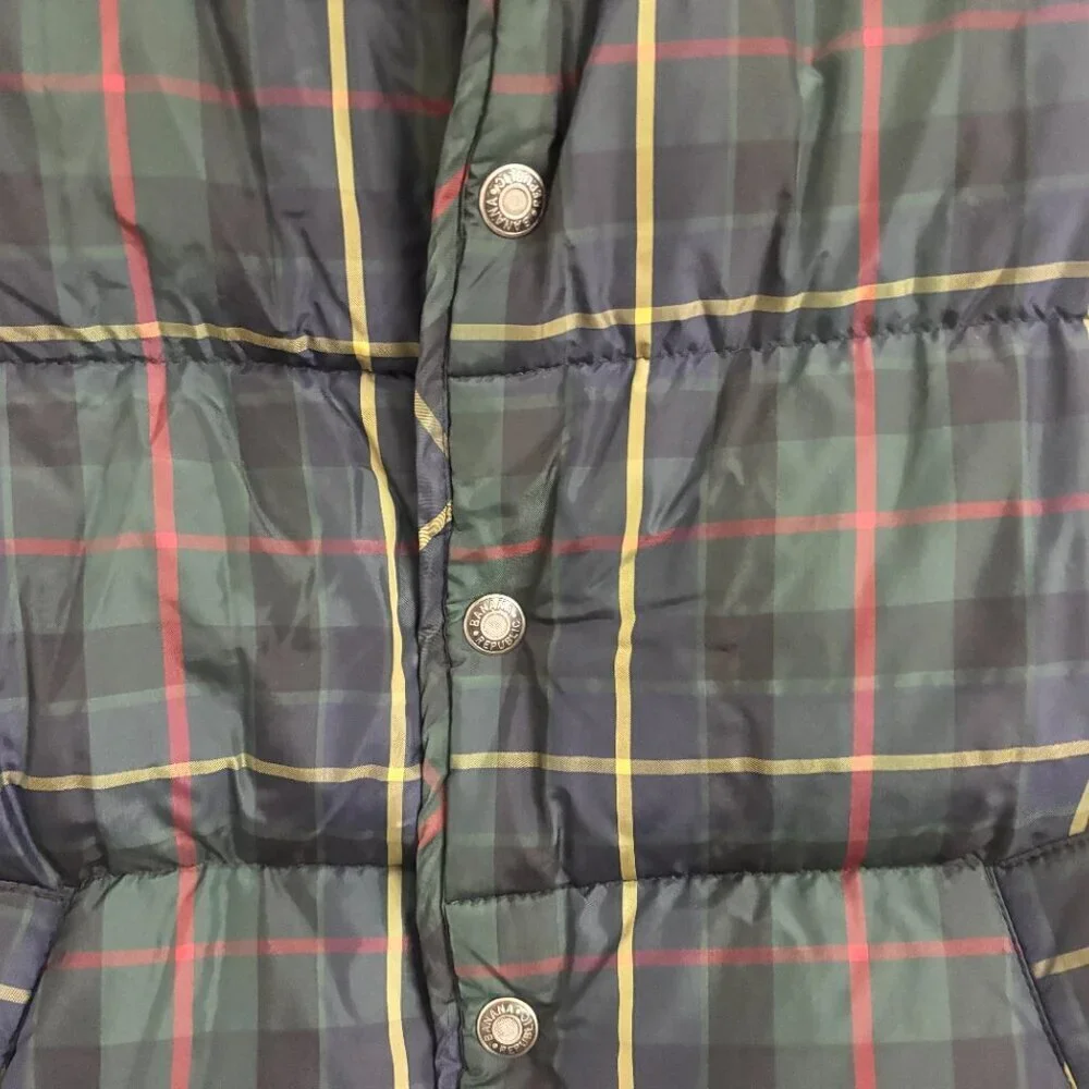EUC Men's Banana Republic Puffer Down Filled Plaid Vest - sz XS