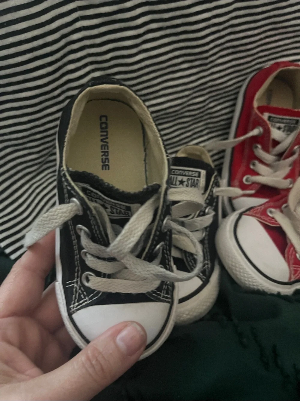 2pairs Converse Kids Red & Black Low Top Chuck Taylor Sneakers