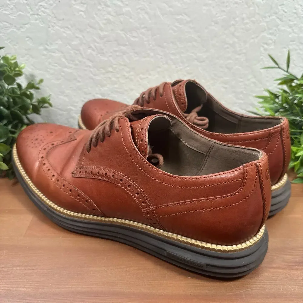 Cole Haan Men's OriginalGrand Remastered Wingtip Oxford Brown Shoes Size 9.5