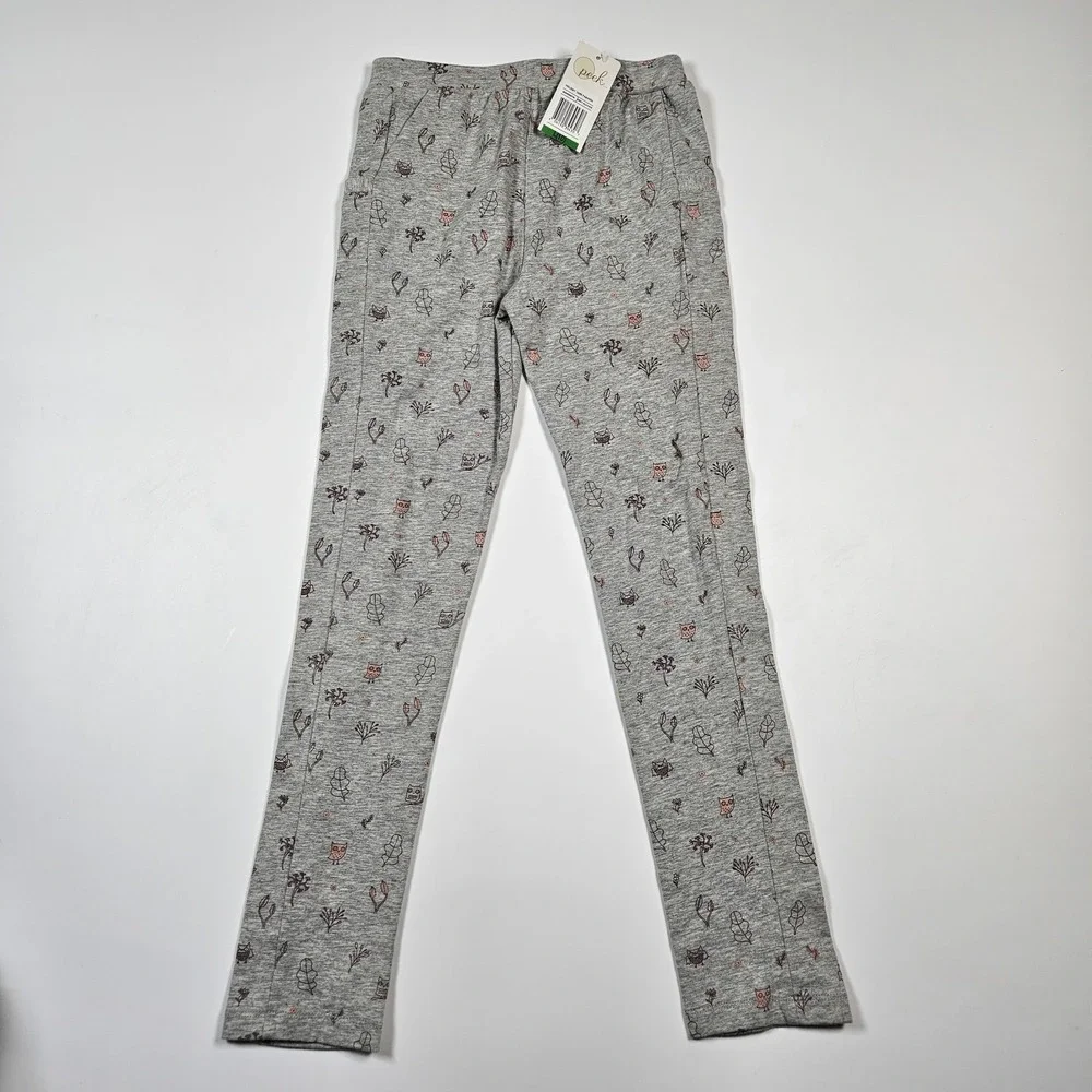 PEEK Girls Large 10‎ Owl Outdoor Animals Gray Leggings Pants