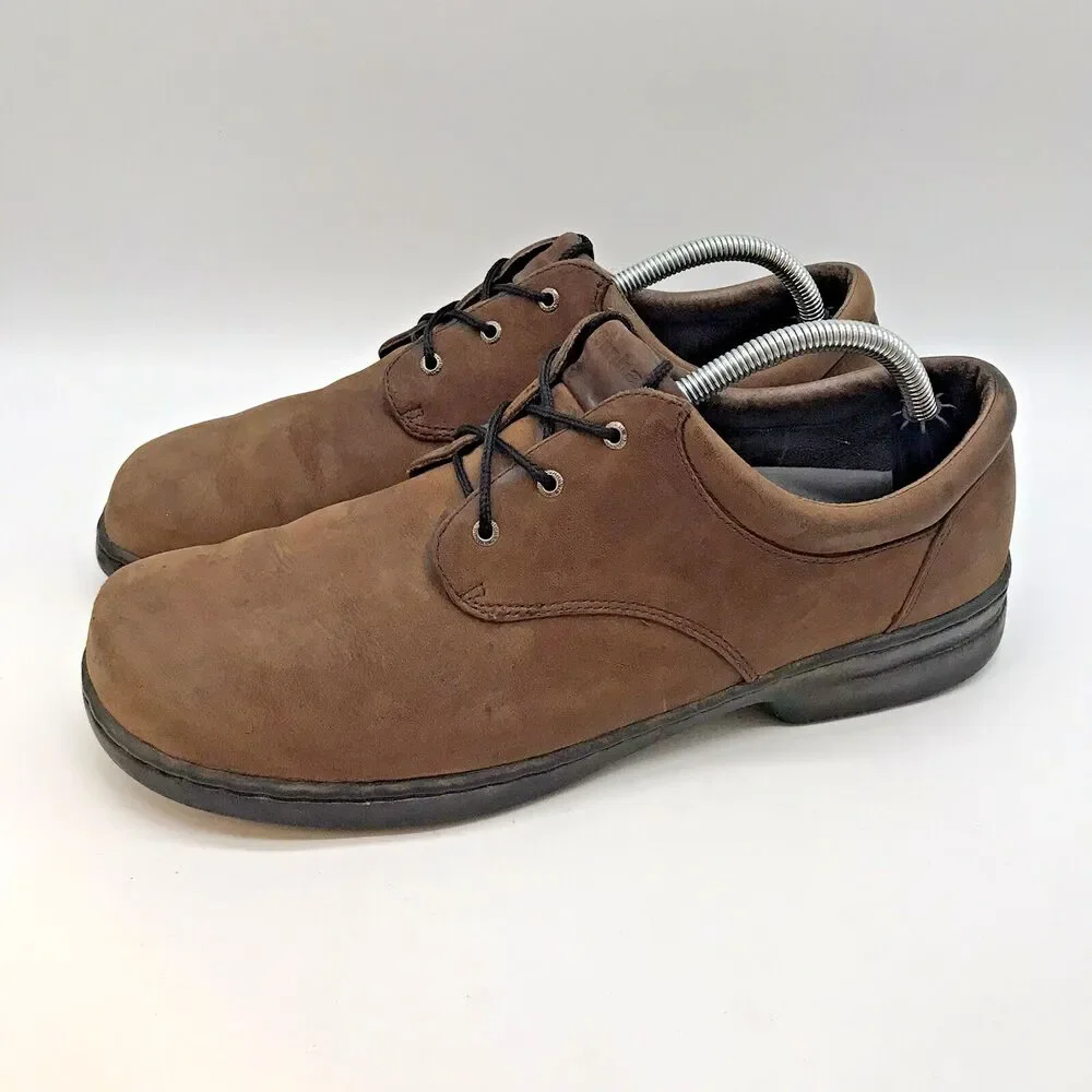 Dunham Abzorb Brown Nubuck Leather Shoes 5300BR Men's 12D Lace Up Low Top Derby