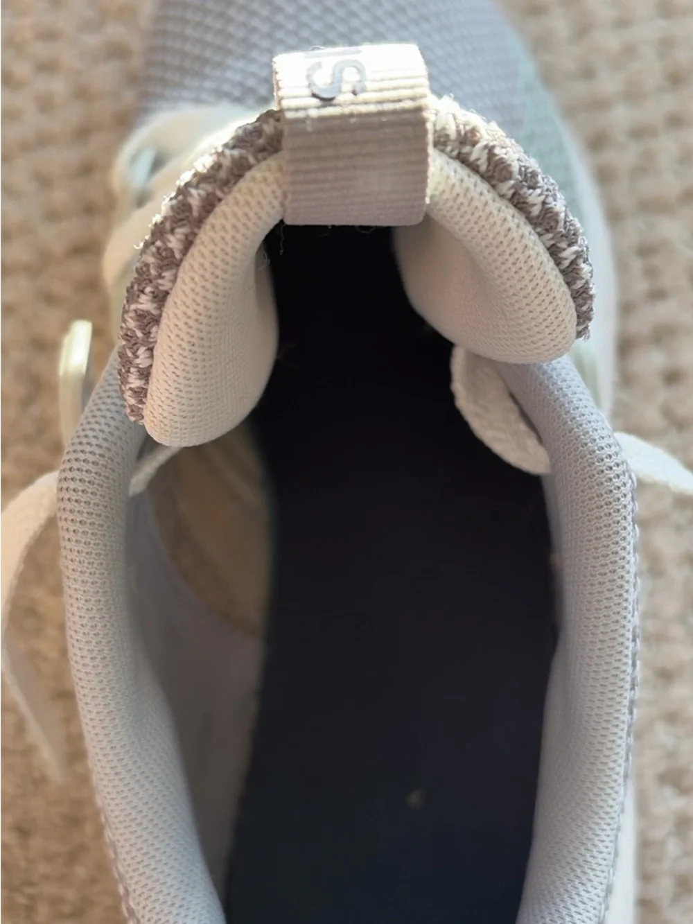 adidas Kids Light Gray Knit Sneakers with White Laces
