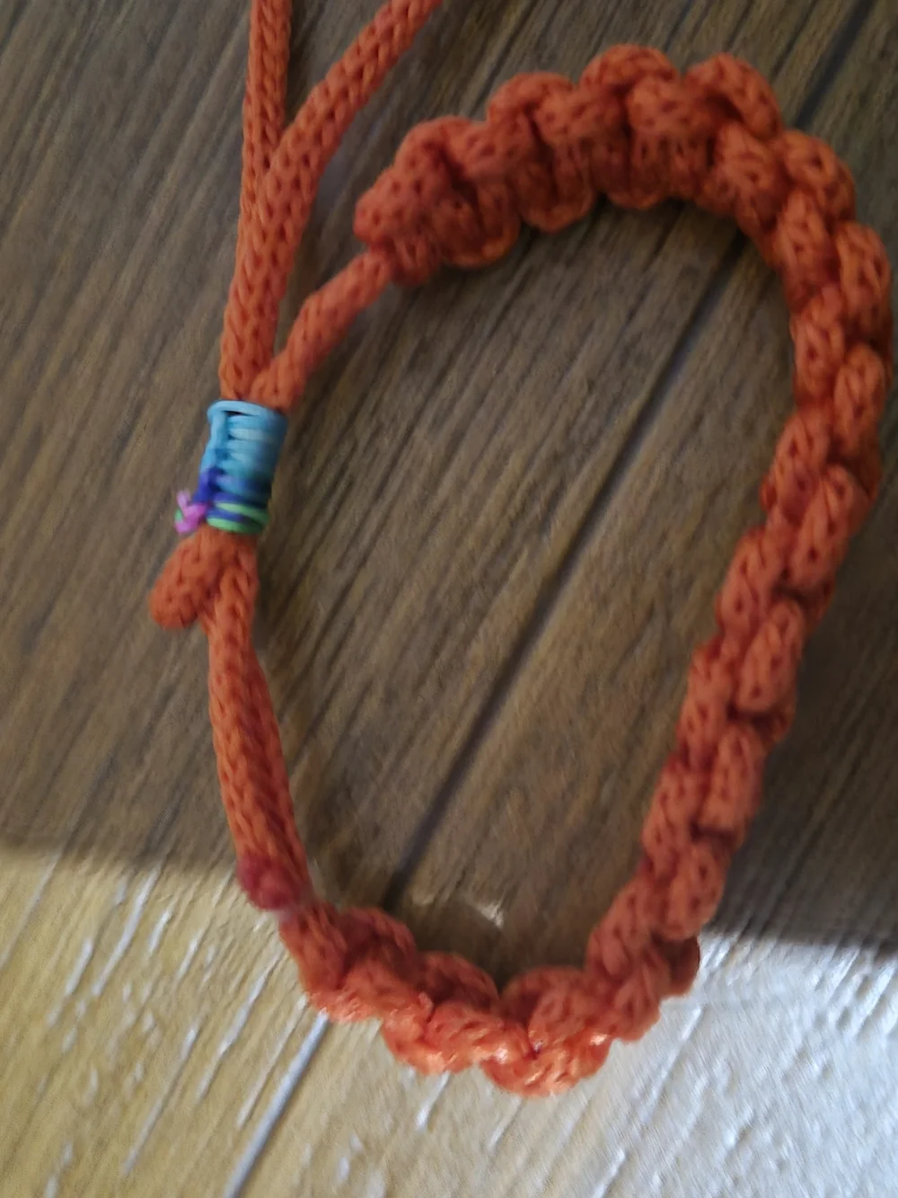 Handmade Orange Crochet Paracord Wrist Bracelet