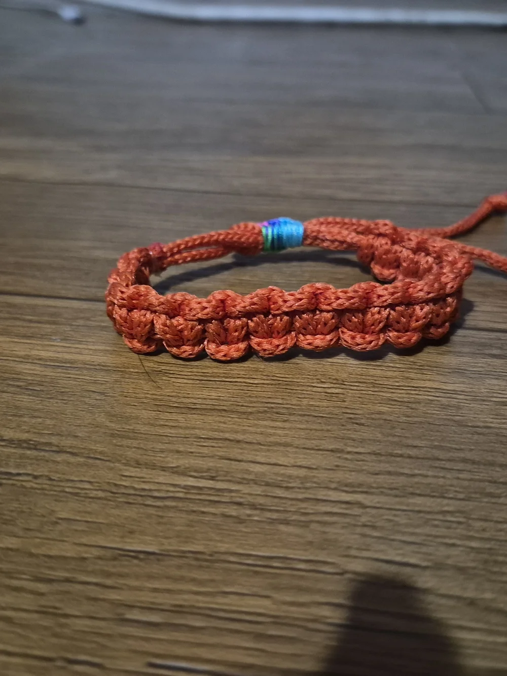 Handmade Orange Crochet Paracord Wrist Bracelet