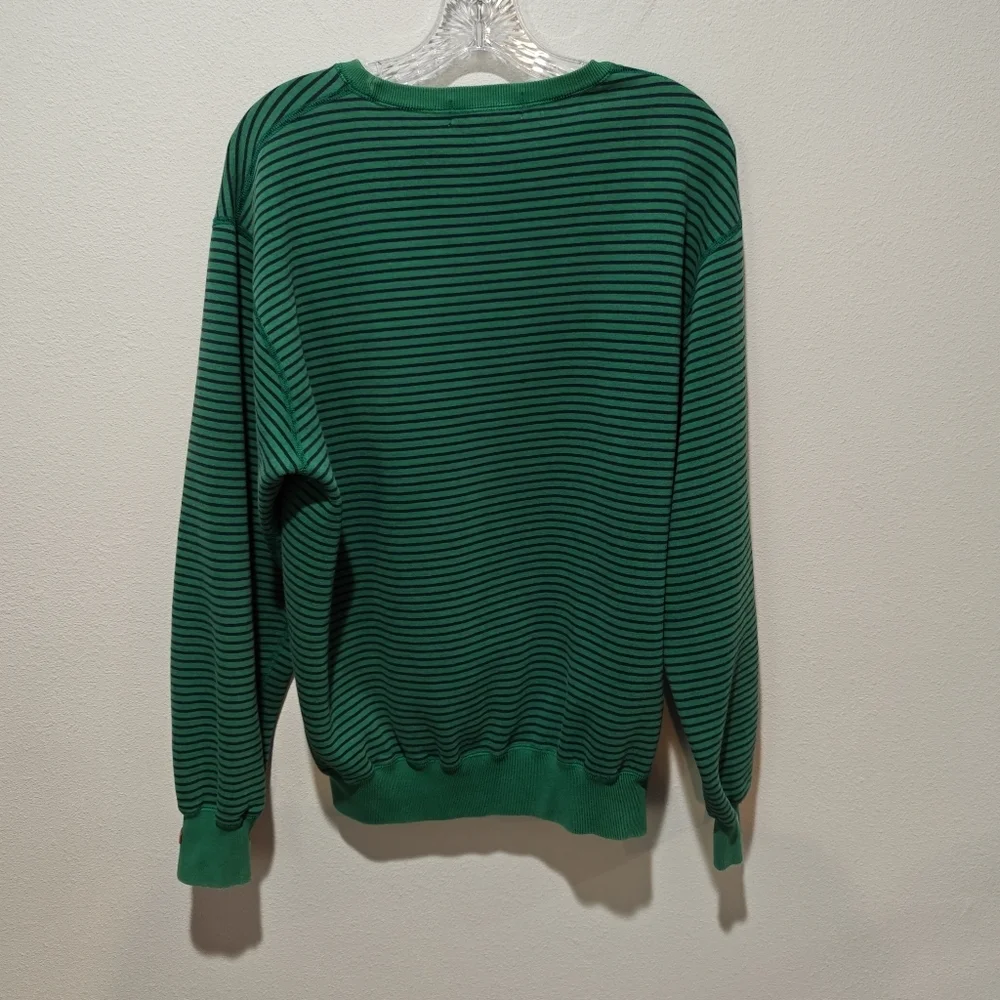 Vintage Polo Ralph Lauren Mens Sweater Crew Neck Medium Striped Distressed