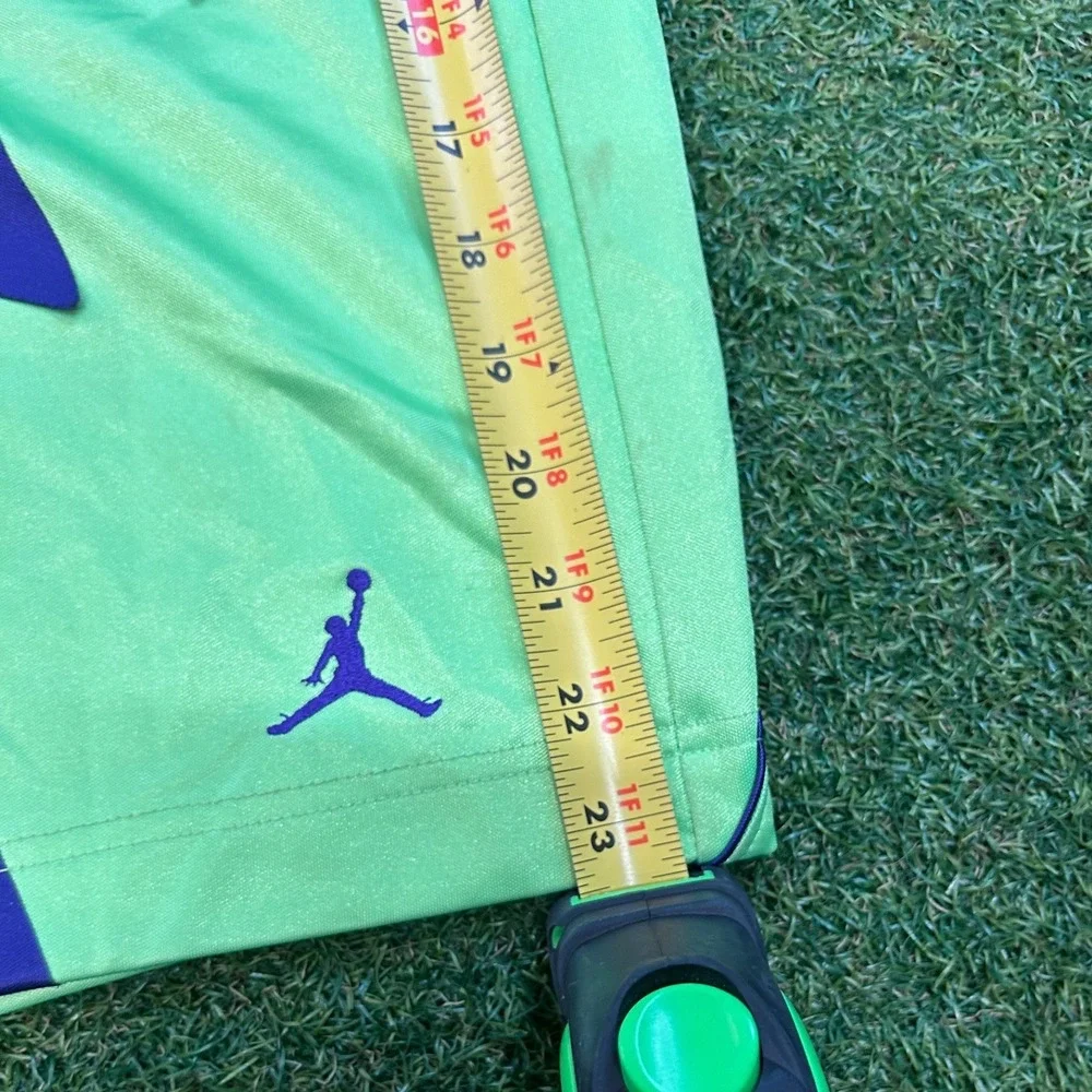 Jordan Mens XL Basketball Shorts Purple Neon Green Jumpman Geometric Athletic