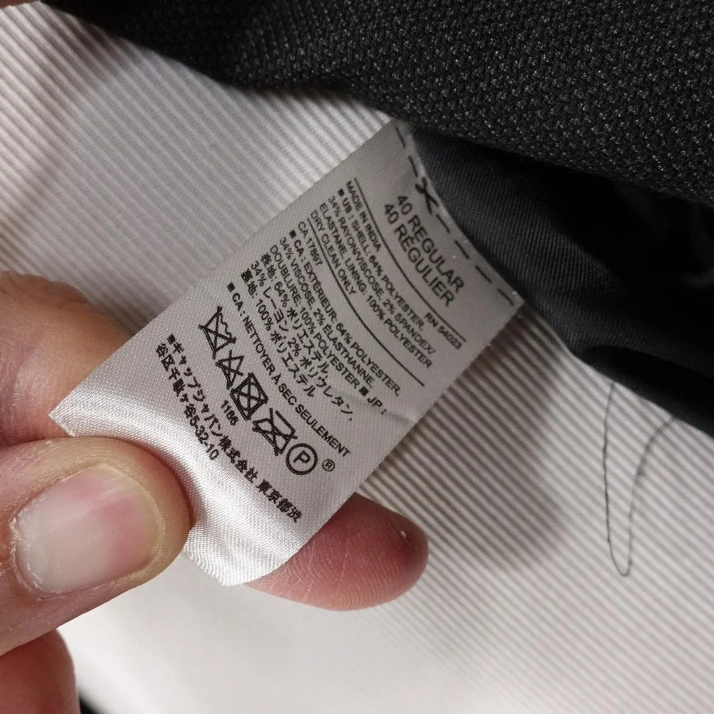 Banana Republic Suit Jacket Mens 40R Gray Slim Fit Stretch 2 Button Notch Lapel