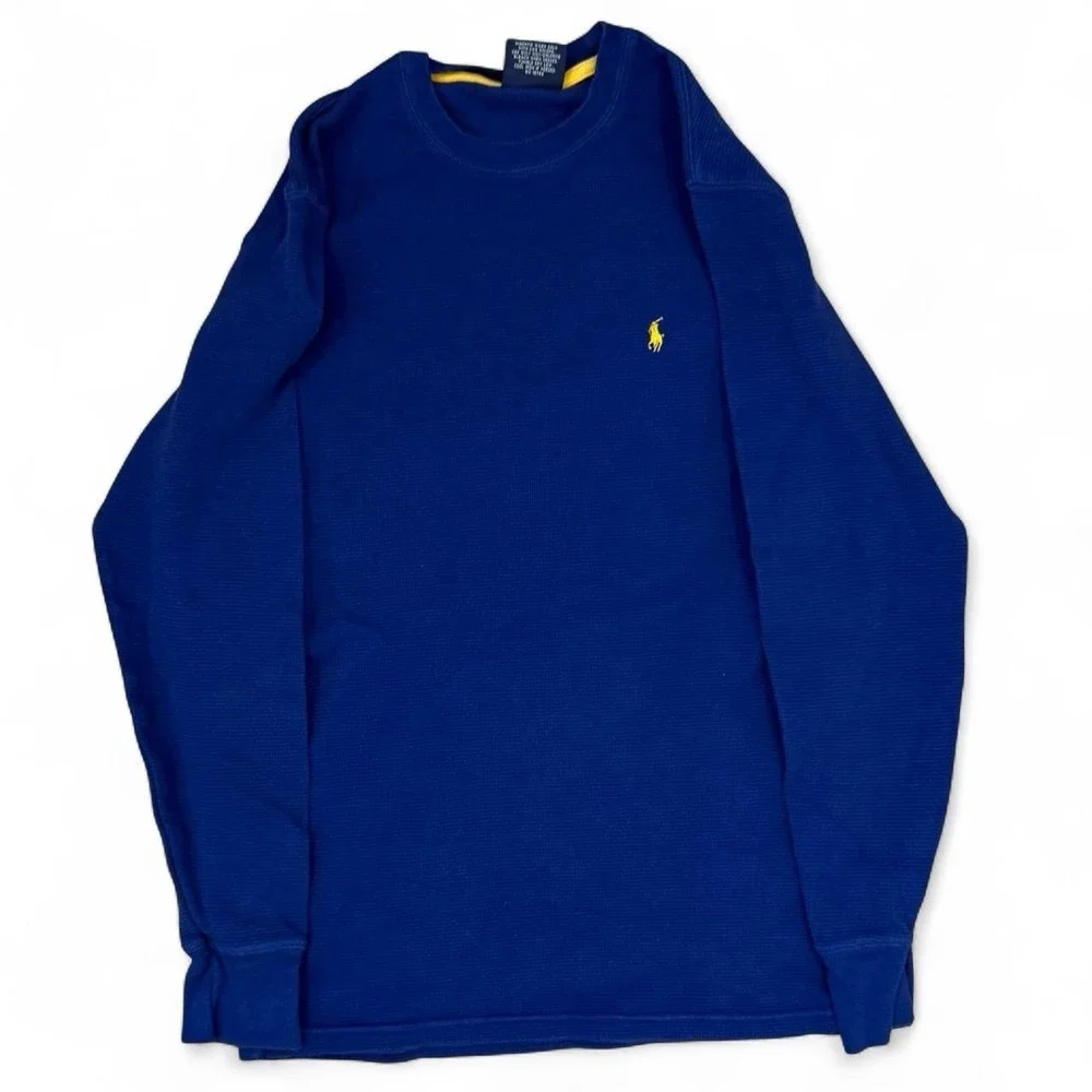 Polo Ralph Lauren Long Sleeve Waffle Knit Thermal Shirt Adult Size Small Casual