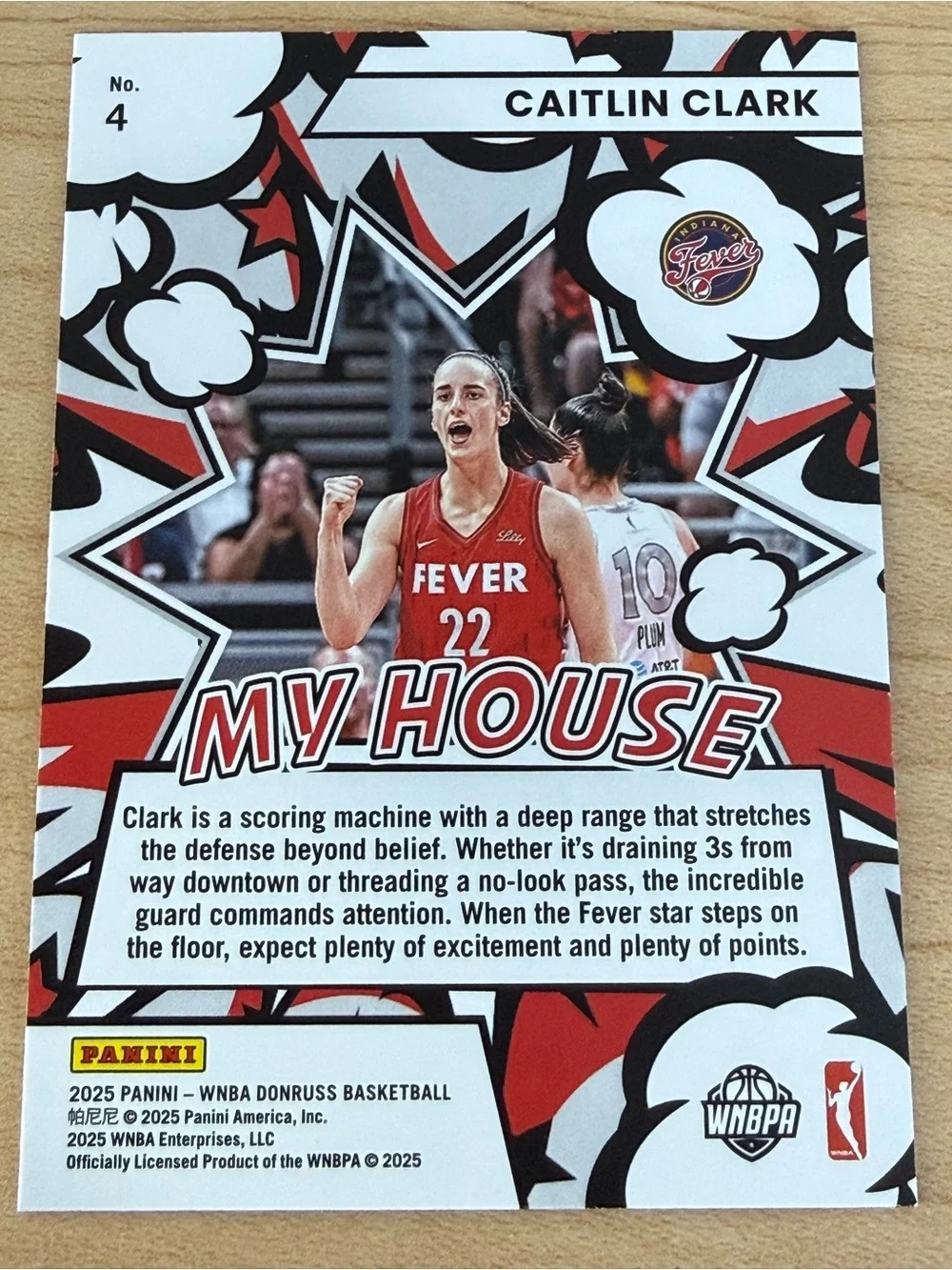 Panini Donruss My House Caitlin Clark Red & White Basketball Card