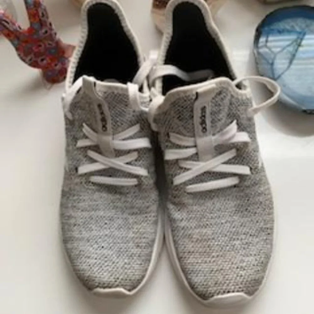 Adidas Womens Cloudfoam Pure DB0695 Gray Running Shoes Sneakers Size 7