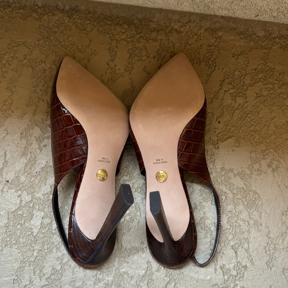 Veronica Beard croc embossed