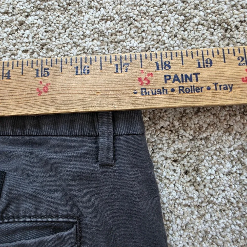 Banana Republic Lived-In Chino Pants Mens 33x32 Gray Skinny Fit Stretch Casual