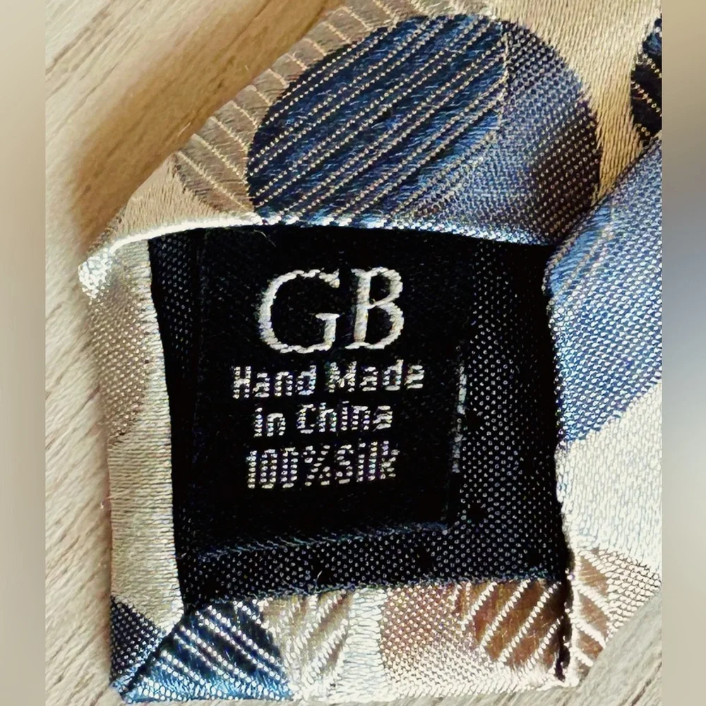 Geoffrey Bean Men's Silk Tie Taupe Polka Dot Tie Professional Handmade