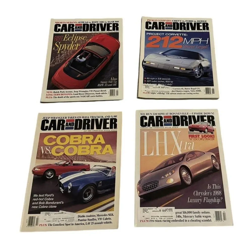 Car and Driver‎ Magazine VTG 1996 February May June July Corvette Cobra Lexus