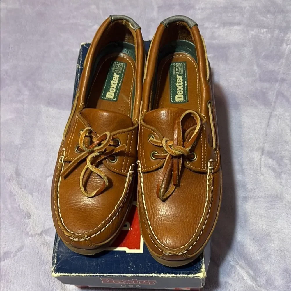 Dexter Newport Brown Leather Boat Shoes Size 9.5