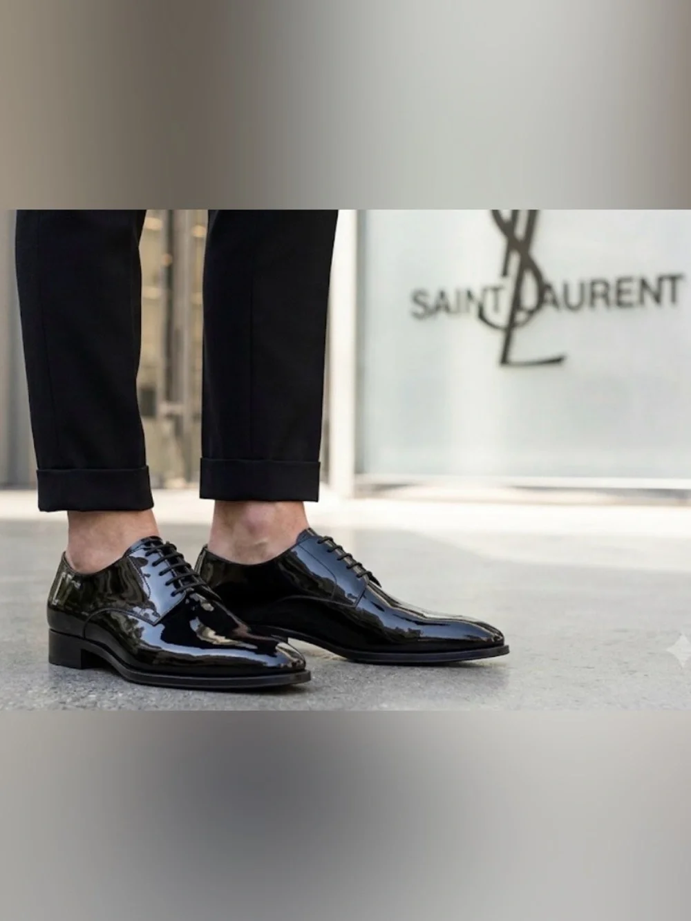 New authentic Saint Laurent luxury designer patent leather dress shoes 11.5