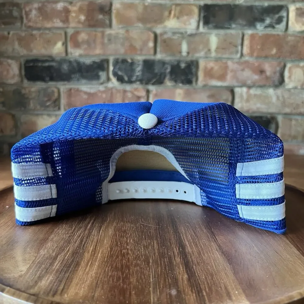 Vintage 80’s Kentucky Wildcats 3 Stripe SnapBack Trucker Hat Royal Blue Cap USA