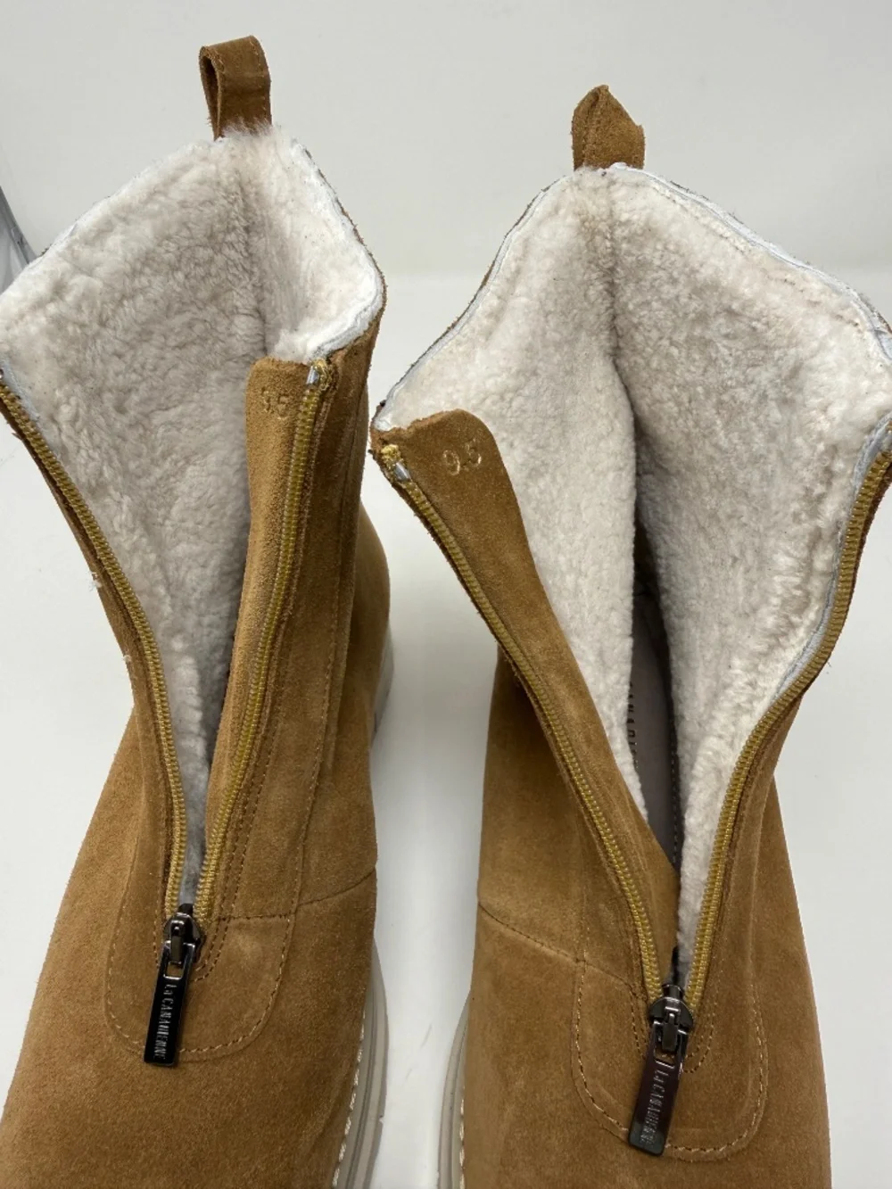 New La Canadienne Delta City Dry Zip Boots Toffee Sz 9.5