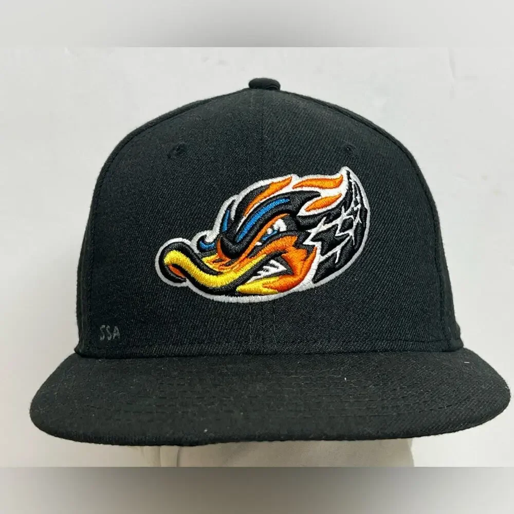 New Era Game Used Akron Rubber Ducks On Field Hat Size 7