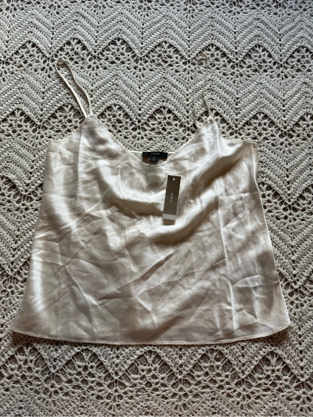 J. Crew Ivory Satin Camisole