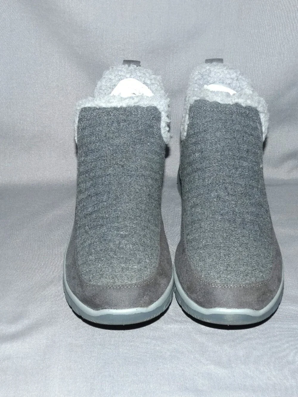 Skechers Charcoal Easy Going Winter Kiss Slip On Shoes Women 11 Relaxed Fit