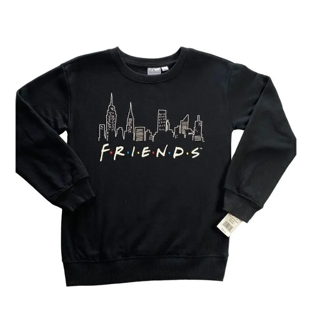 FRIENDS GIRLS Size M(8) Cityscape Fleece Crew Sweatshirt