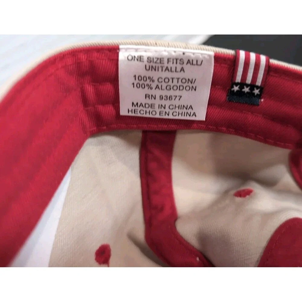 USA hat by ARIZONA JEANS CO.  RED KHAKI  FLAG  Adjustable  NWT