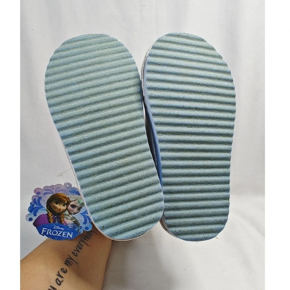 Disney Frozen Boots Silver Anna Elsa Faux Fur Metallic Snowflake Toddler 12 New