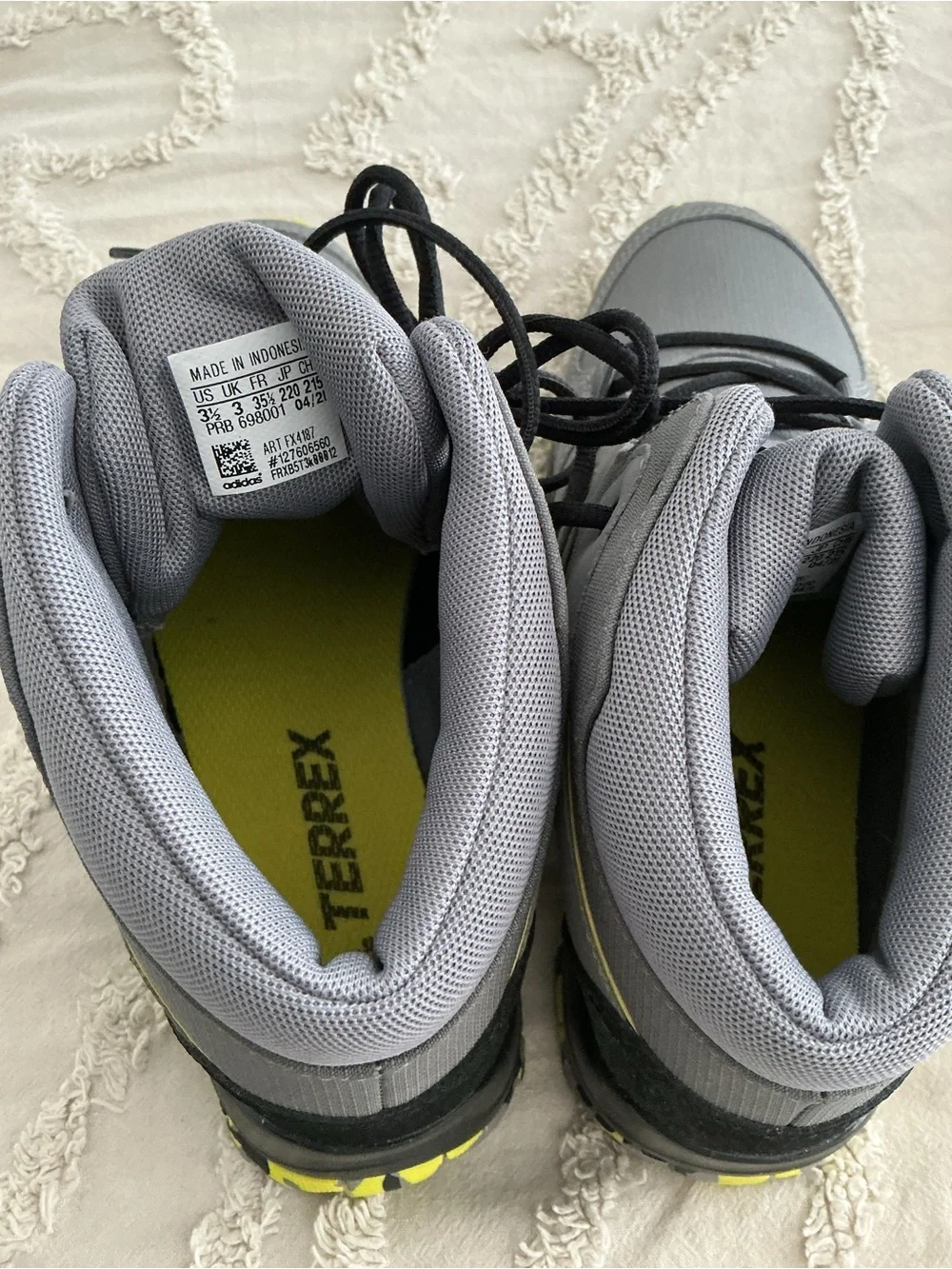 adidas Kids Grey and Yellow Terrex Trail Boots