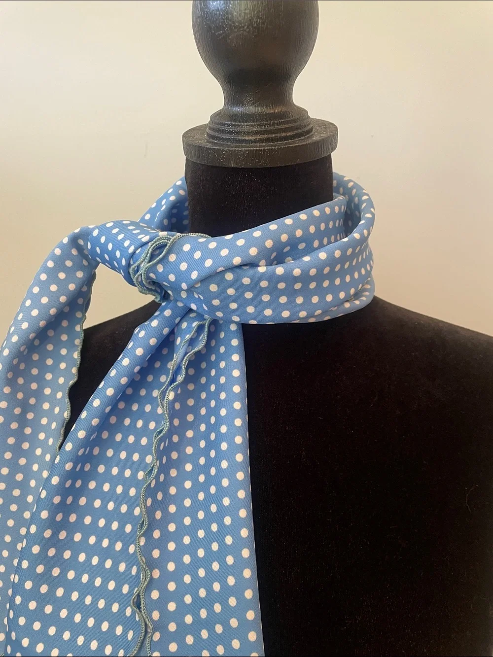 Medium  Blue Polka Dot Scarf - Women's Accessory