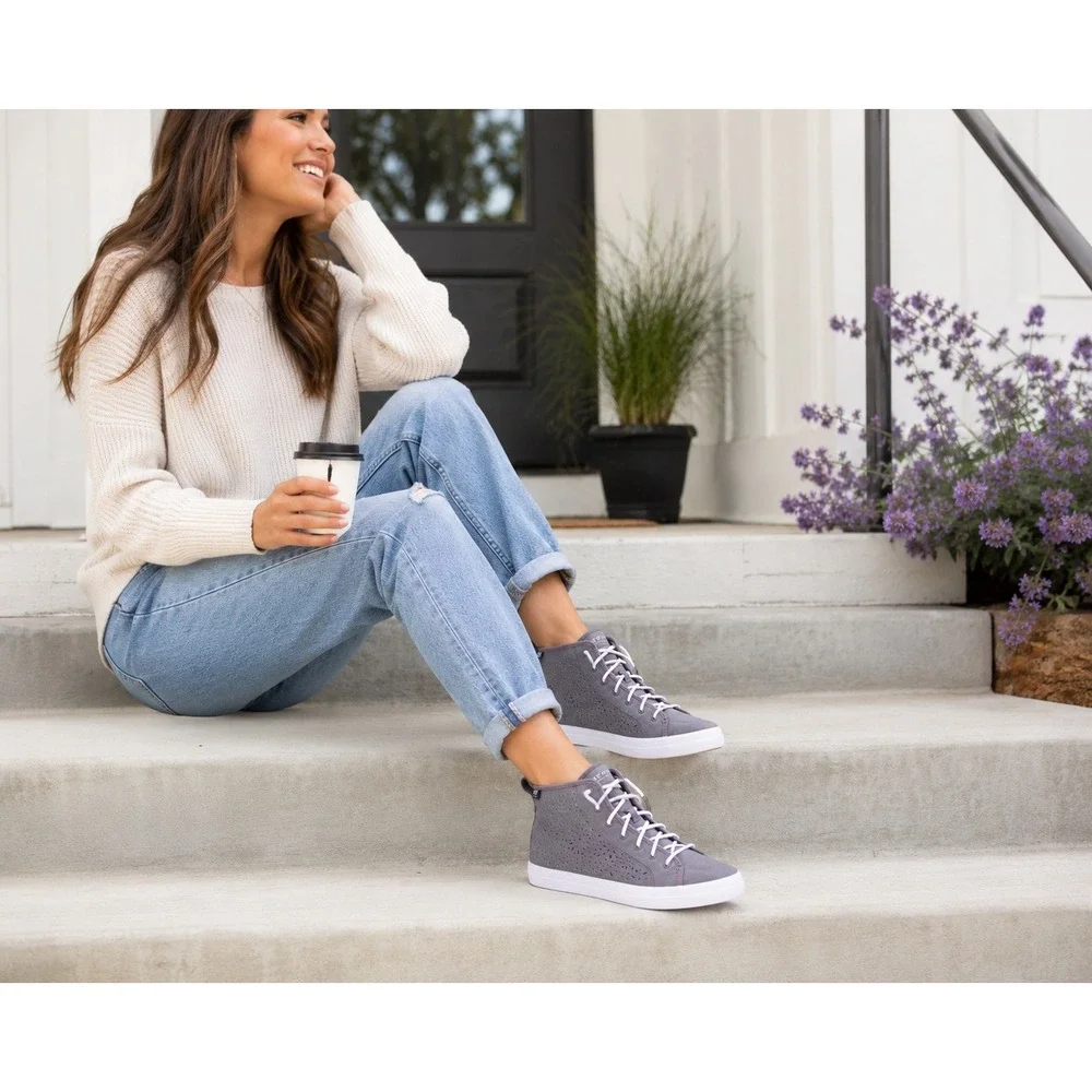 Sperry Crest Vibe Gray High Top‎ Cutout Sneakers Womens Size 12 Casual