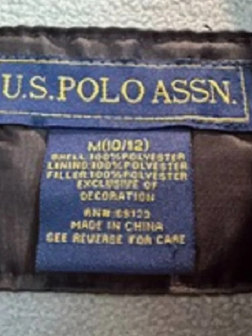 U.S. POLO ASSN. Youth Signature USPA Quilted Puffer Vest Black/Gray Top M(10/12)