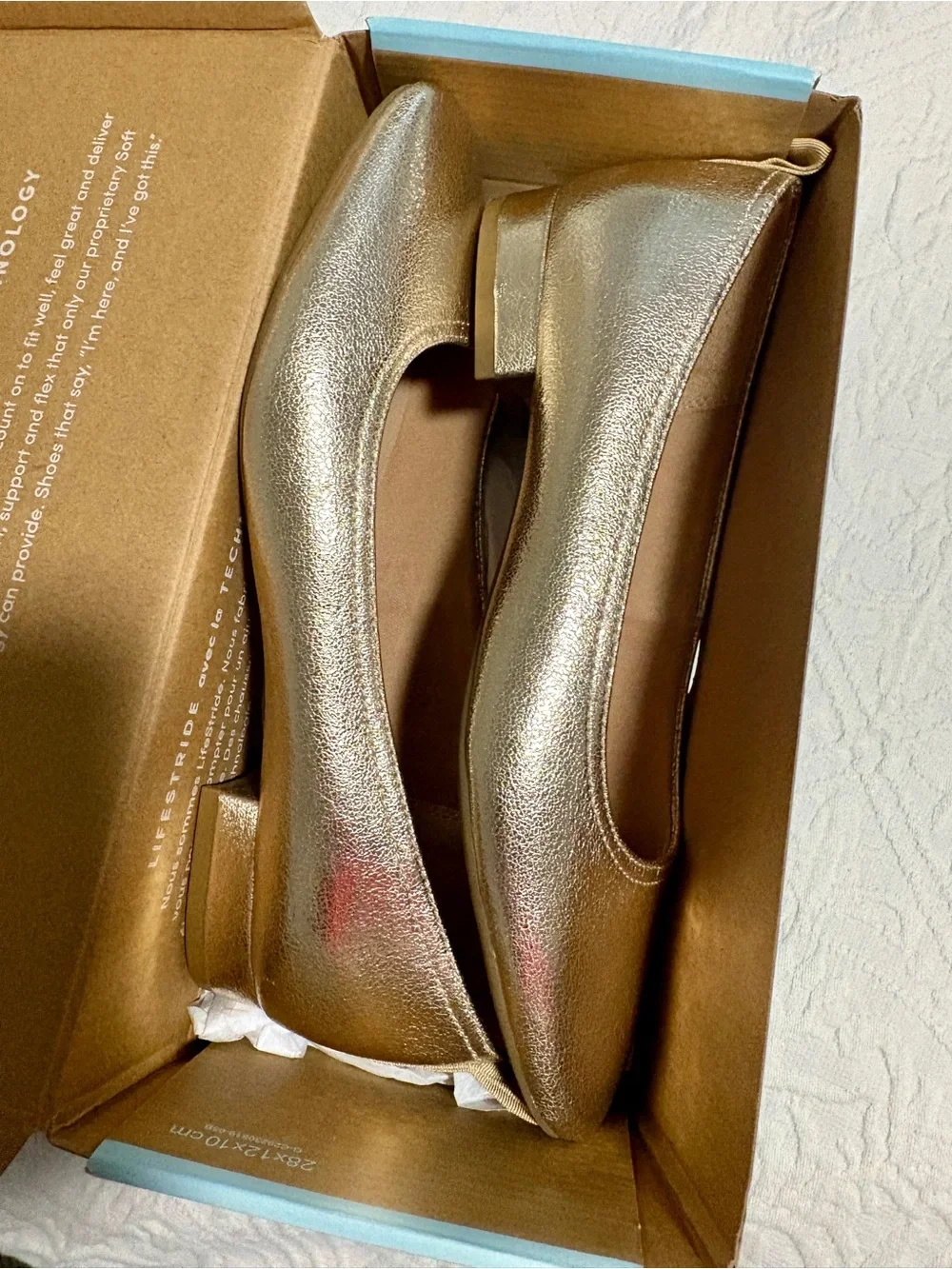 LifeStride Metallic Gold Cameo Platino Women’s Ballet Flats