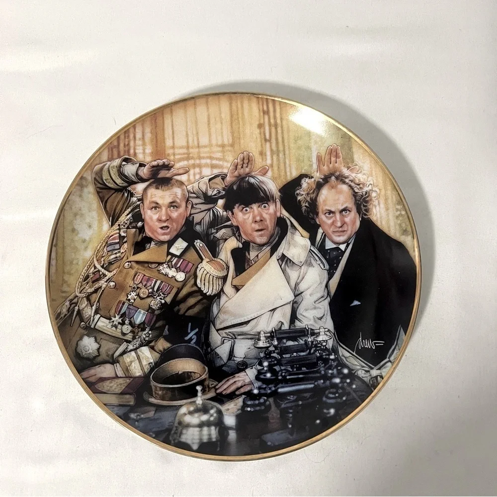 “The Three Stooges” 1993 Franklin Mint Fine Porcelain Plate # Z5783 EUC