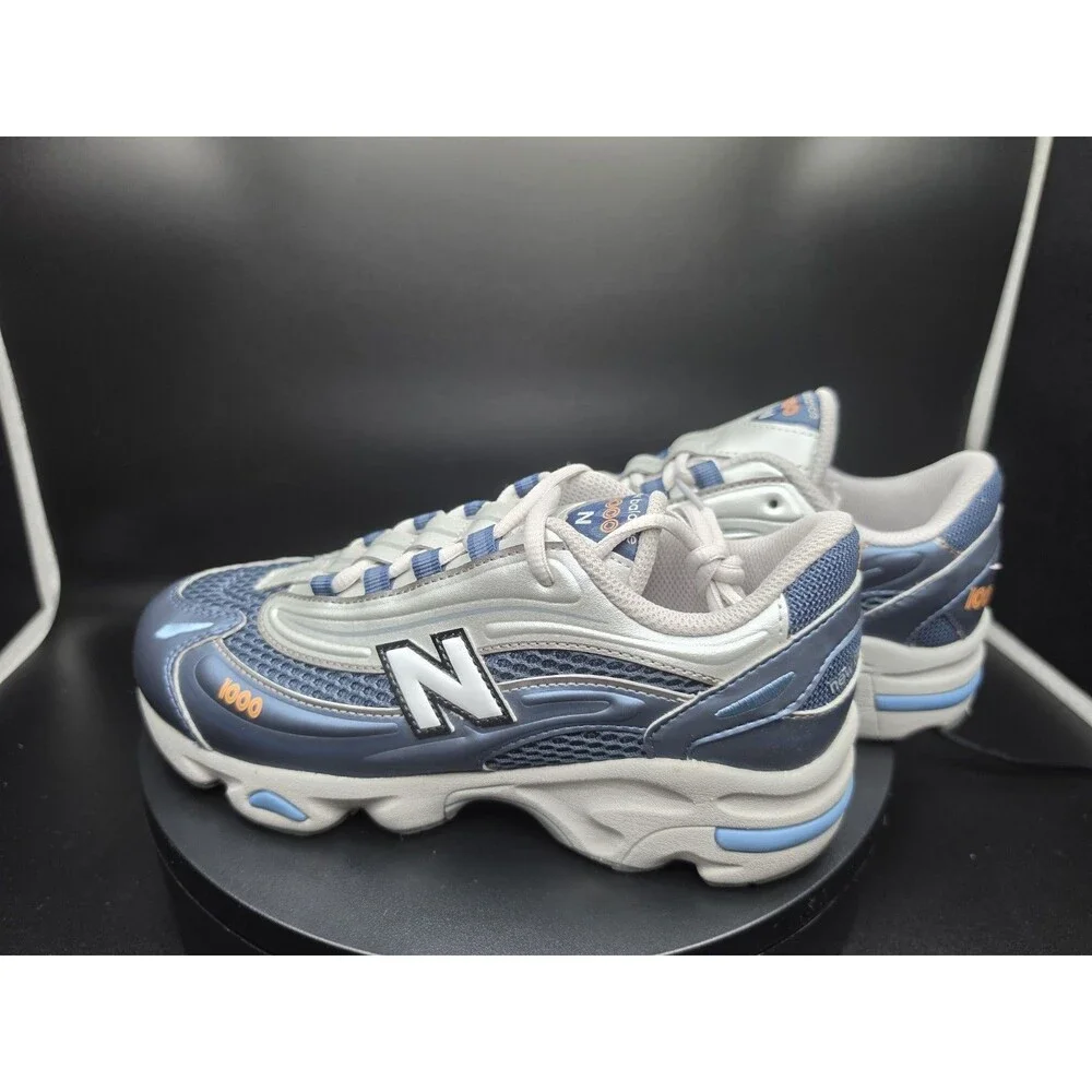 New Balance 1000 Unisex Baby Sneaker Blue/Gray/White Mesh Breathable 4.5Y/6W
