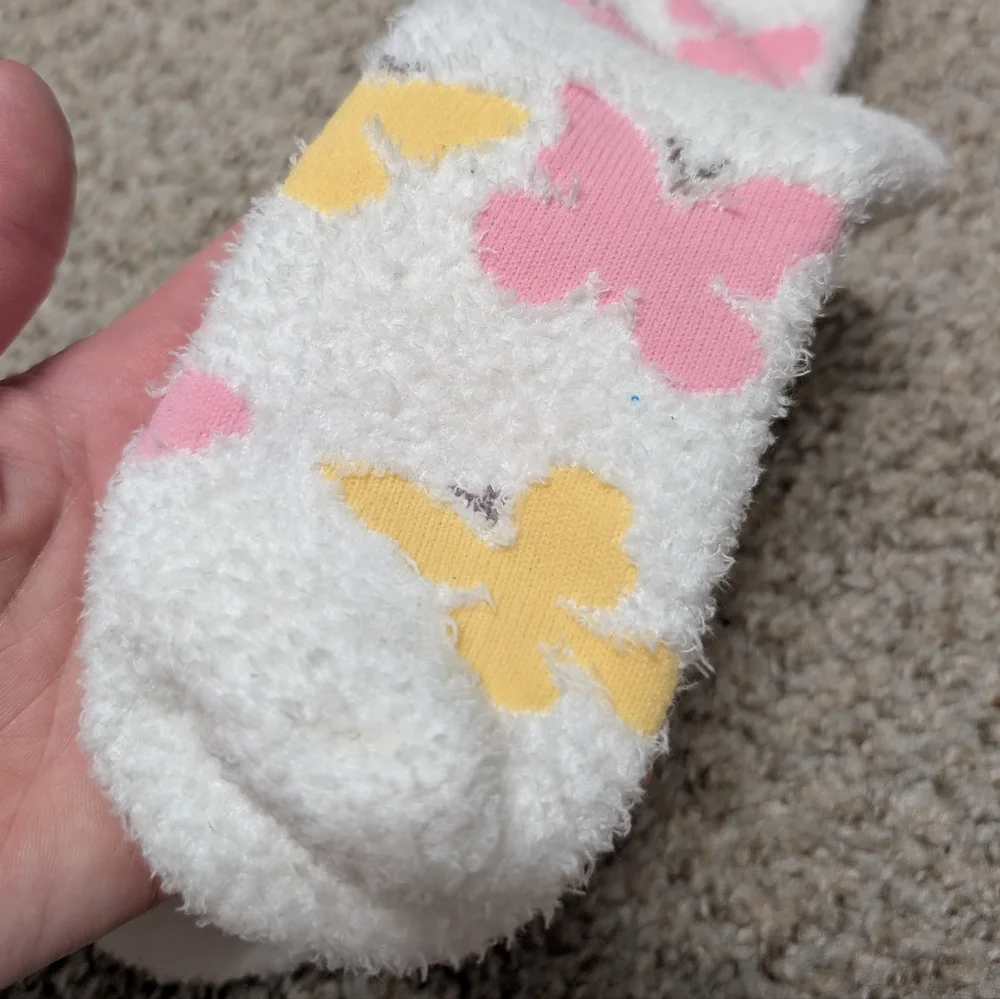 Fuzzy Butterfly Socks