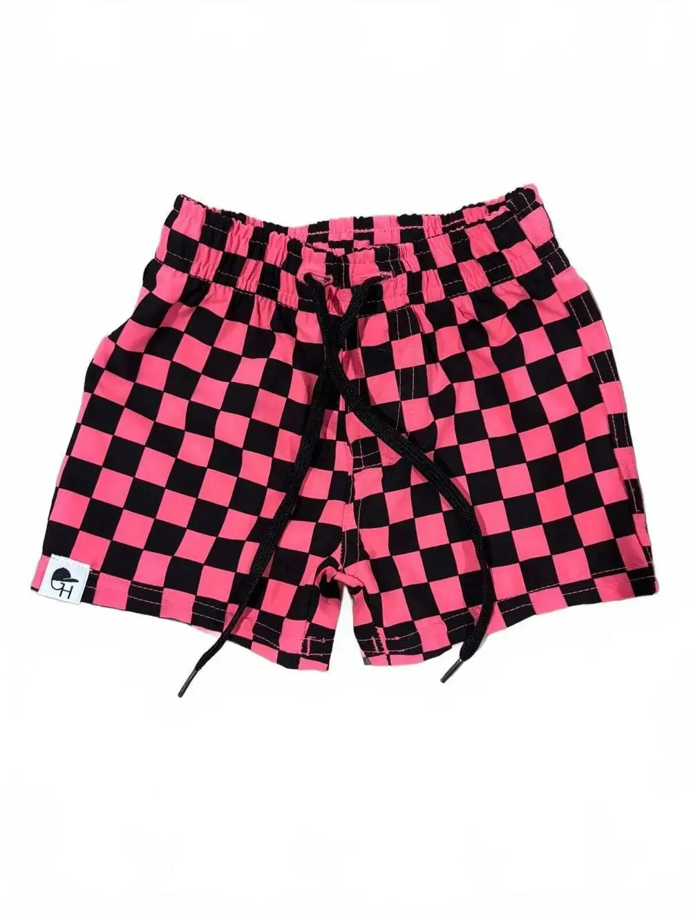 George Hats Pink and Black Checkered Hybrid shorts Trunks 18-24M