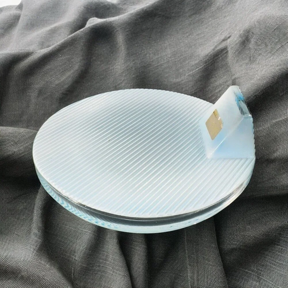 Mikasa Blue White Strips Picture Frame Polished Crystal‎ Glass Made In Japan