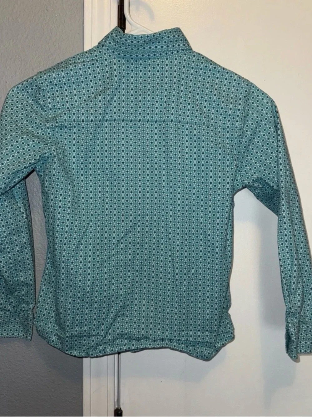 Panhandle Shirt Blue White Button Up Western Cowgirl Top Size Medium
