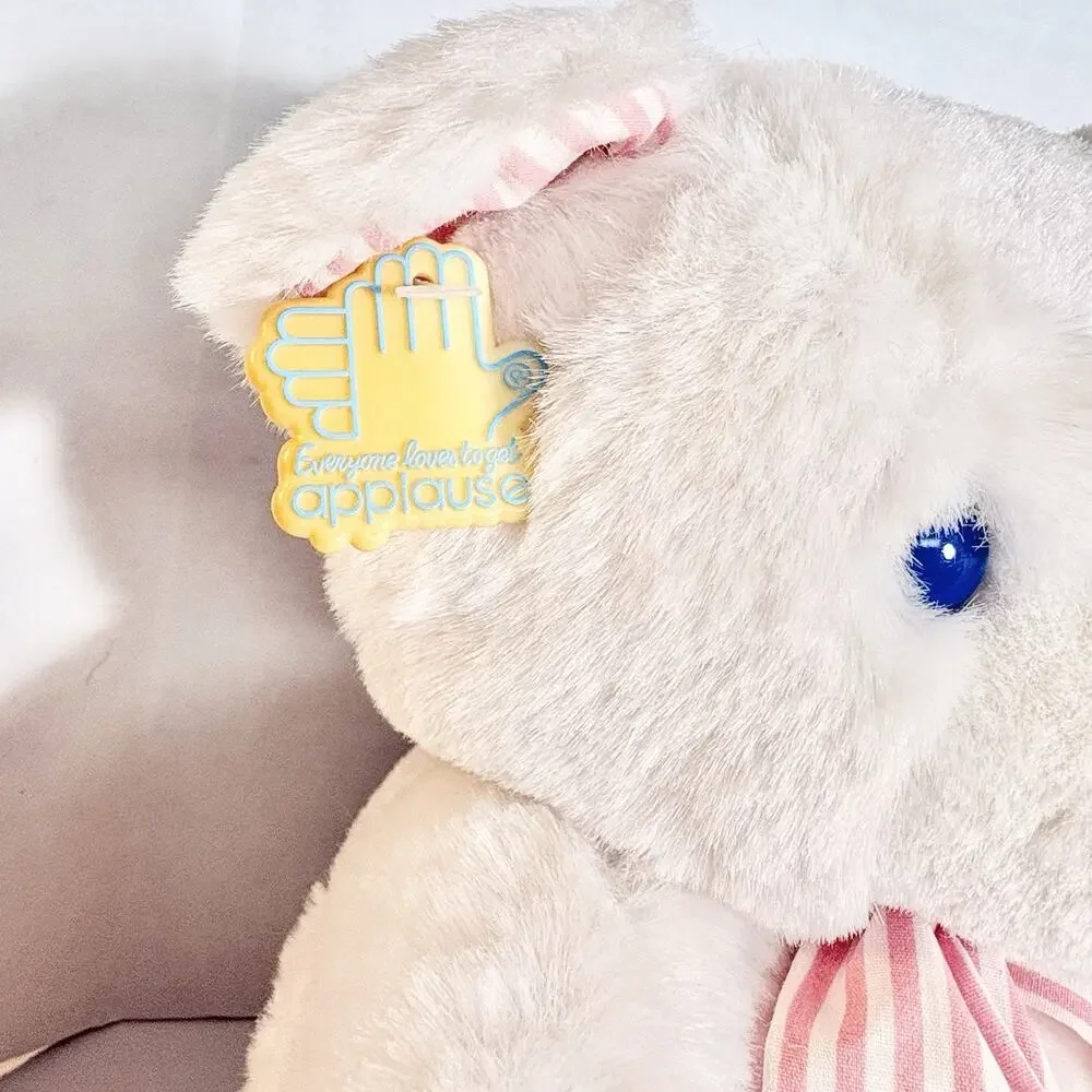 Vtg Baby Applause Teddy Bear Angelique Les Petits White NEW Tags Squeaks 12