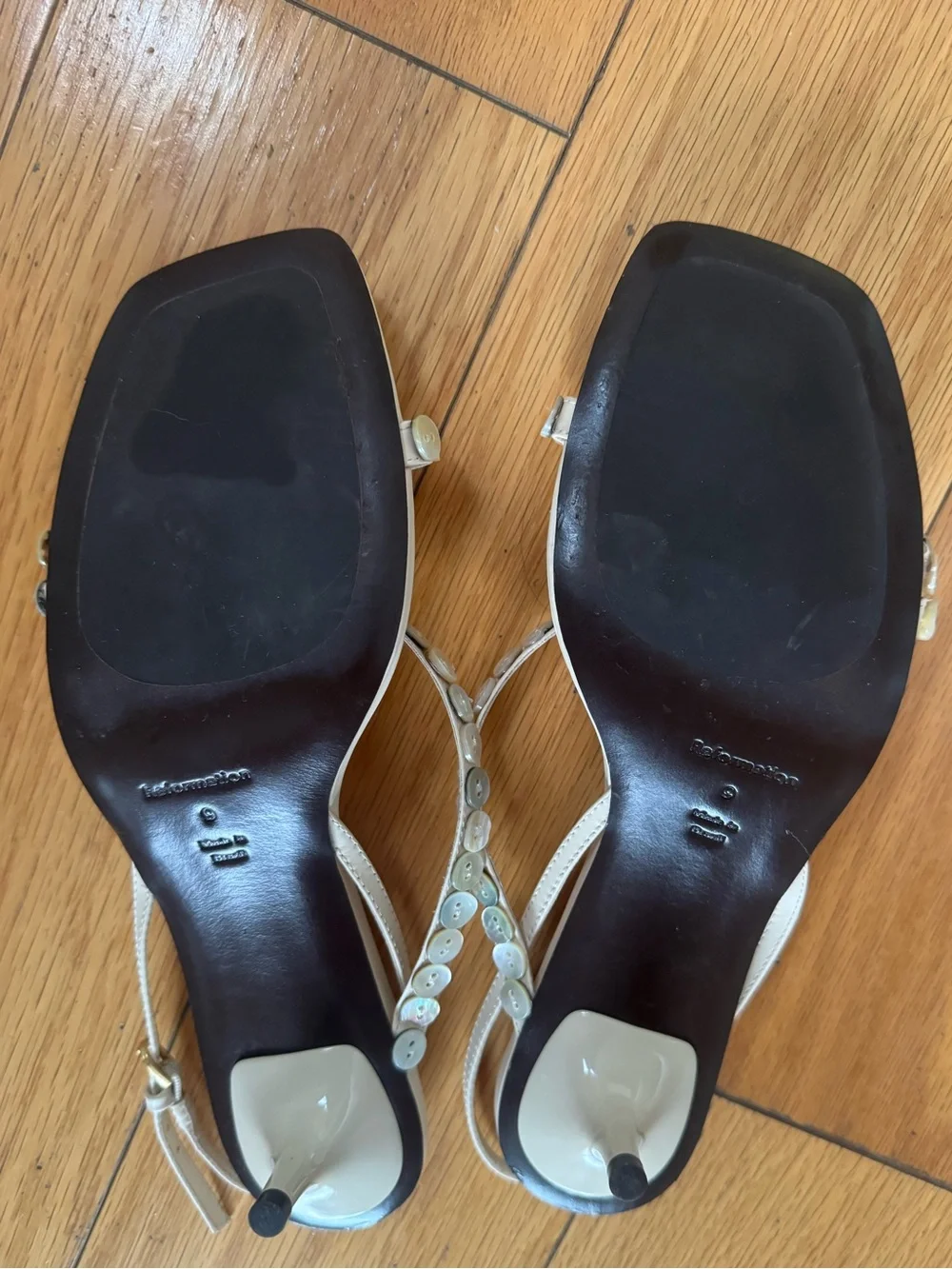 Reformation Shoshana Heeled Sandal Ivory - Size 9