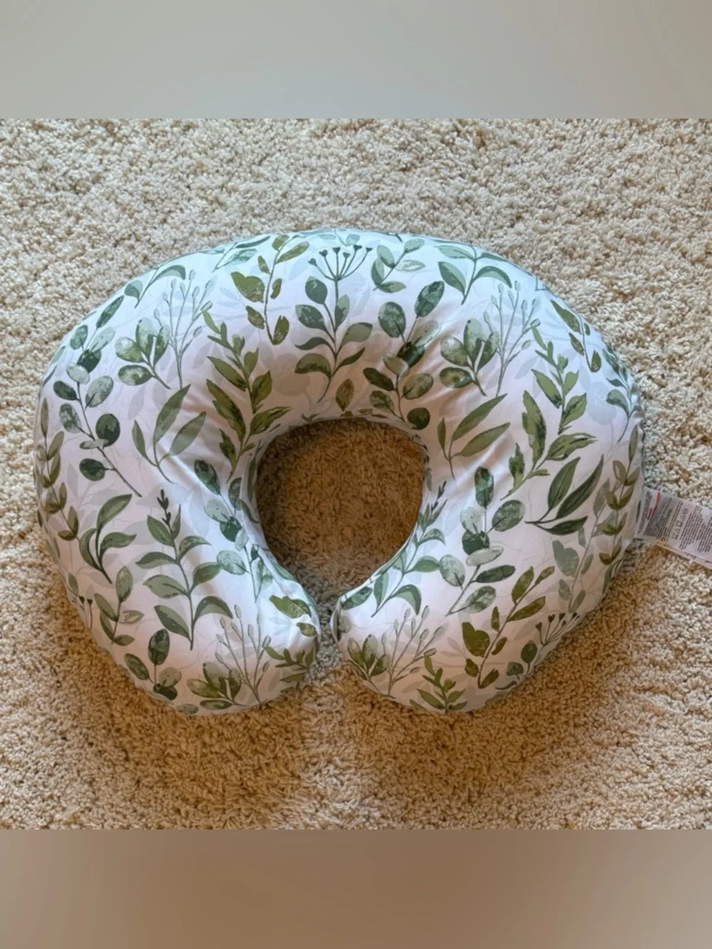 Boppy Original Nursing Pillow Green Botanical Eucalyptus Leaves Cover EUC