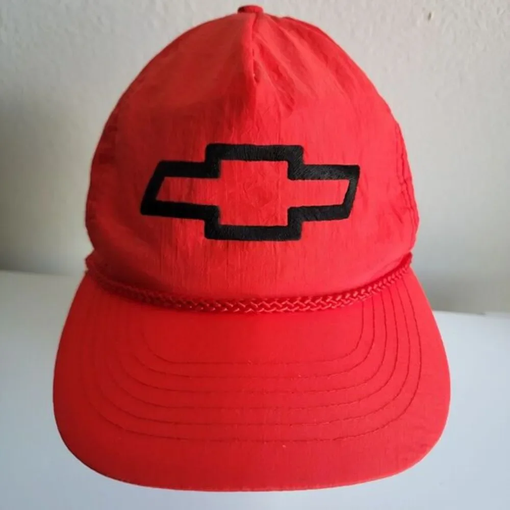 Chevrolet Hat Chevy Logo Red Rope Trucker Snapback Braid‎ Gold Medal Vintage