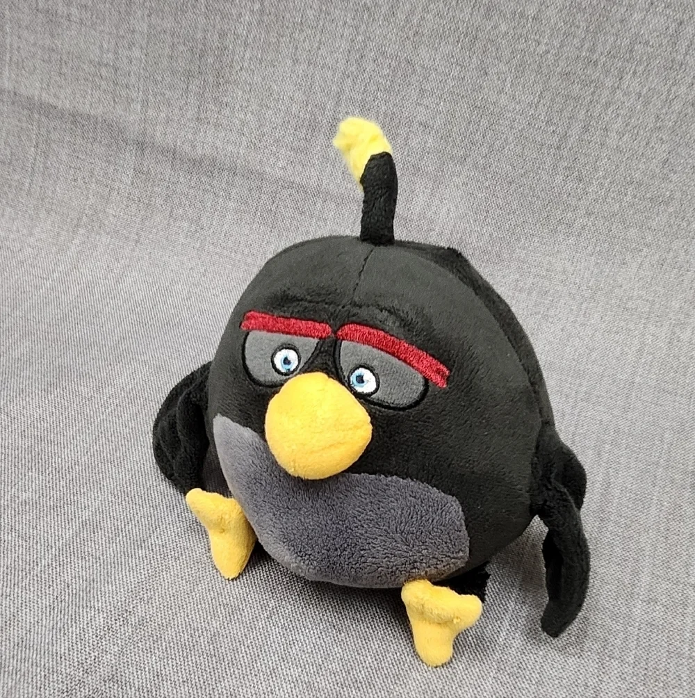 2016 Angry Birds Plush Movie Rovio Bomb Black Bird Plush w/ No Sound
